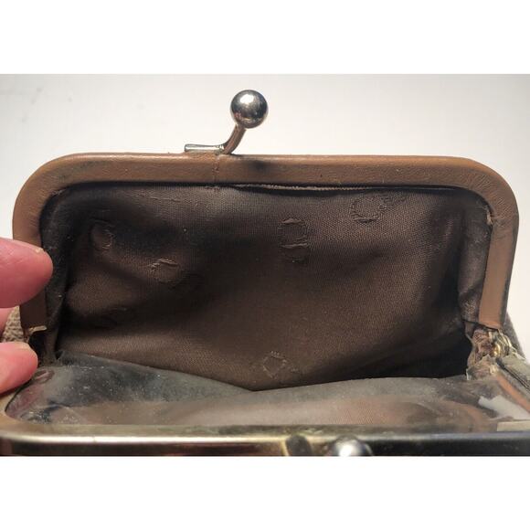 Christian Dior Rare Vintage Leather Monogram Kisslock Change Purse READ Descript - Picture 6 of 11